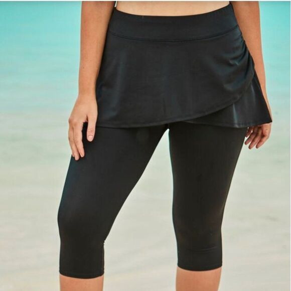 Swimsuits For All Other - NWT Swimsuits for All 365 Swim Black Skirted Swim Capri Pant Size 18